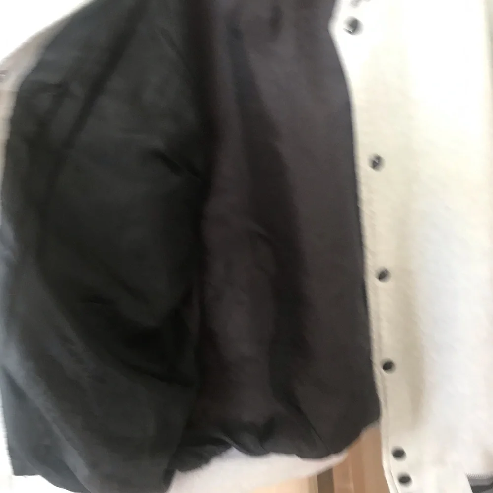 Varsity Base Ball Jacket by Fruit Of The Loom Vintage Distressed Grey. Worn
